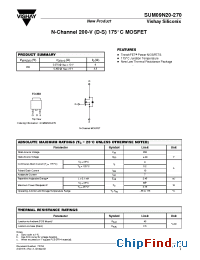 Datasheet SUM09N20-270 manufacturer Vishay