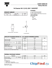 Datasheet SUM110N04-03 manufacturer Vishay