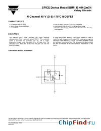Datasheet SUM110N04-2M7H manufacturer Vishay