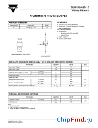 Datasheet SUM110N08-10 manufacturer Vishay