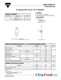 Datasheet SUM110P06-07L manufacturer Vishay