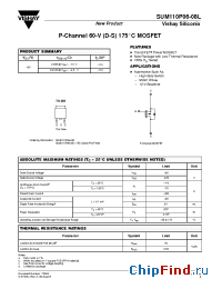 Datasheet SUM110P06-08L manufacturer Vishay