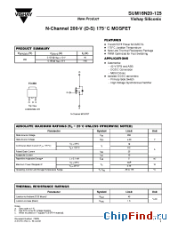 Datasheet SUM16N20-125 manufacturer Vishay