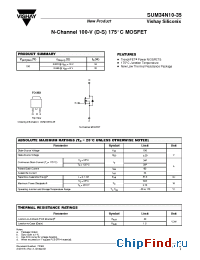 Datasheet SUM34N10-35 manufacturer Vishay