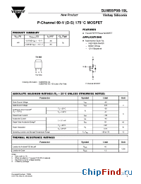 Datasheet SUM55P06-19L manufacturer Vishay