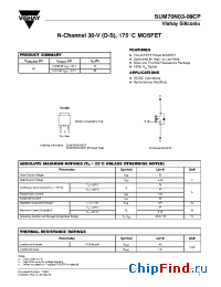 Datasheet SUM70N03-09CP-E3 manufacturer Vishay