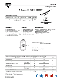 Datasheet TP0202K-T1 manufacturer Vishay