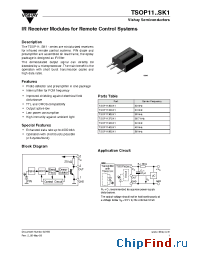 Datasheet TSOP1130SK1 manufacturer Vishay