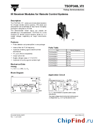 Datasheet TSOP34830VI1 manufacturer Vishay