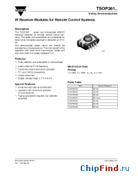 Datasheet TSOP361 manufacturer Vishay