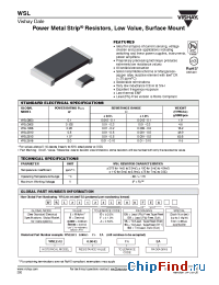 Datasheet WSL-1206-18 0R01 D manufacturer Vishay