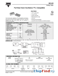 Datasheet XO-53 manufacturer Vishay