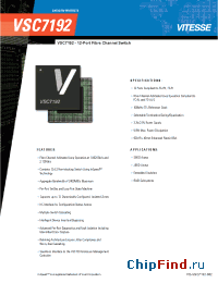 Datasheet VSC7192 manufacturer Vitesse