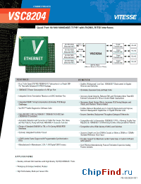 Datasheet VSC8204 manufacturer Vitesse