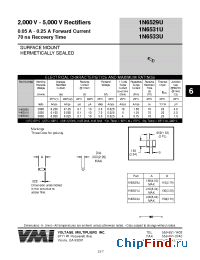 Datasheet 1N6533U manufacturer Voltage Multipliers