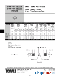 Datasheet D60U06 manufacturer Voltage Multipliers