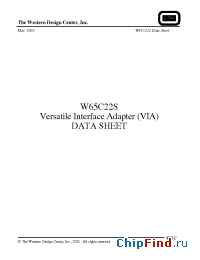 Datasheet W65C22S-4 manufacturer WDC