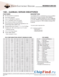 Datasheet W3DG64126V75D2 manufacturer WEDC