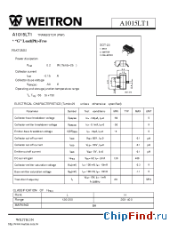 Datasheet A1015LT1 manufacturer Weitron