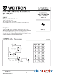 Datasheet BAT54 manufacturer Weitron