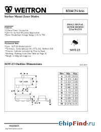 Datasheet BZX84C2V4 manufacturer Weitron