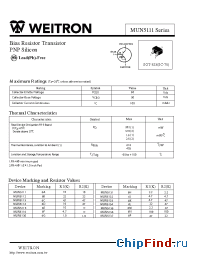 Datasheet MUN5111 manufacturer Weitron