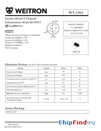Datasheet WT-2301 manufacturer Weitron
