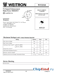 Datasheet WT2310 manufacturer Weitron