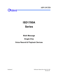 Datasheet ISD1700A manufacturer Winbond