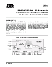 Datasheet ISD2560/75/90/120PRODUCTSsec1 manufacturer Winbond
