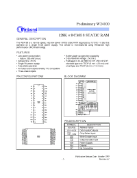 Datasheet W24100T-70LL manufacturer Winbond