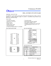 Datasheet W24256S-70LL manufacturer Winbond