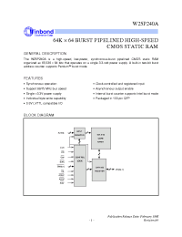 Datasheet W25P240A-6 manufacturer Winbond