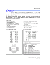 Datasheet W27E010-90 manufacturer Winbond