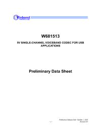 Datasheet W681513 manufacturer Winbond