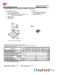 Datasheet KBPC25005 manufacturer Wing Shing