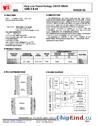 Datasheet WS628128LLFP-70 manufacturer Wing Shing