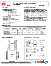 Datasheet WS628512LLFP-70 manufacturer Wing Shing