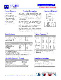 Datasheet FP2189-PCB1900S manufacturer WJ