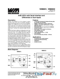 Datasheet WM0831CP manufacturer Wolfson