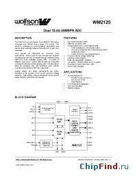 Datasheet WM2125CFT manufacturer Wolfson