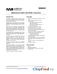 Datasheet WM8581 manufacturer Wolfson