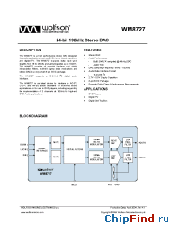 Datasheet WM8727 manufacturer Wolfson