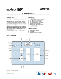Datasheet WM8738GED/R manufacturer Wolfson