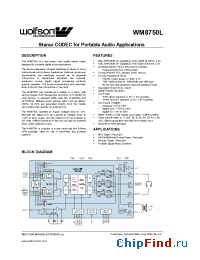 Datasheet WM8750LSEFL/R manufacturer Wolfson