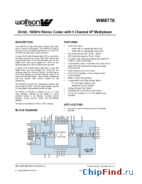 Datasheet WM8776SEFT/R manufacturer Wolfson