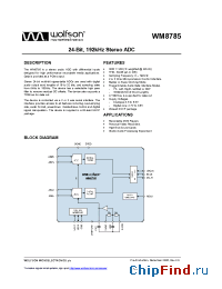 Datasheet WM8785 manufacturer Wolfson