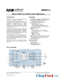 Datasheet WM8971LEFL manufacturer Wolfson