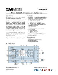 Datasheet WM8973 manufacturer Wolfson