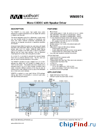 Datasheet WM8974 manufacturer Wolfson